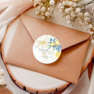 Adesivo Watercolor Yellow Lemons Ciao Baby Thank You