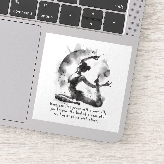 Adesivo Watercolor Yoga Reiki - Pose Rei Pigeon De Uma Per (Detalhe)