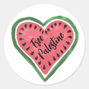 Adesivo Watermelon Heart "Free Palestine"