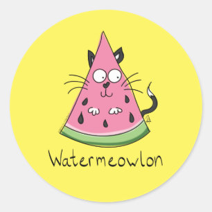 Adesivo Watermeowlon Watermelon Gata, Gases Engraçados