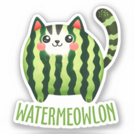 Adesivo WATERMEOWLON Watermelon Pun Picante Engraçado