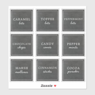 Adesivo Waterproof Holiday Hot Chocolate Bar Jar Labels