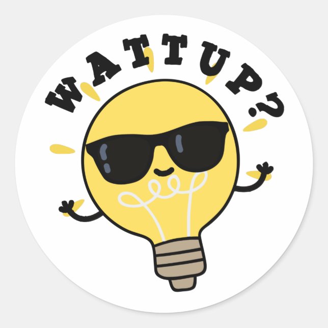 Adesivo Watt Up Funny Electric Bulb Pun (Frente)