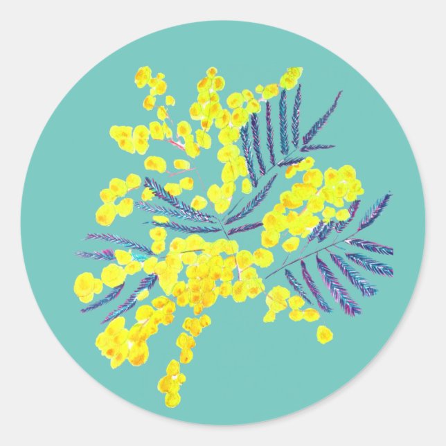 Adesivo Wattle Mimosa yellow flower art Austrália (Frente)