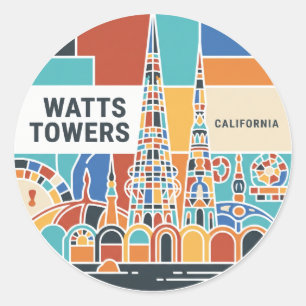Adesivo Watts Towers de Simon Rodia State Historic Park