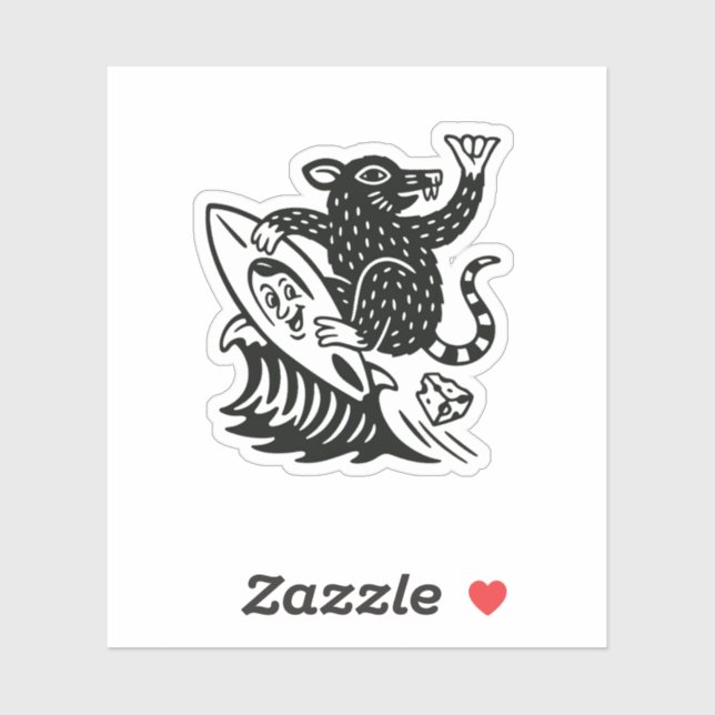 Adesivo Wave Rat Shaka Funny Sticker (Folha)