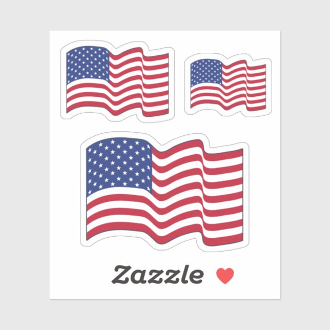Adesivo Waving American Flag Stickers (Folha)