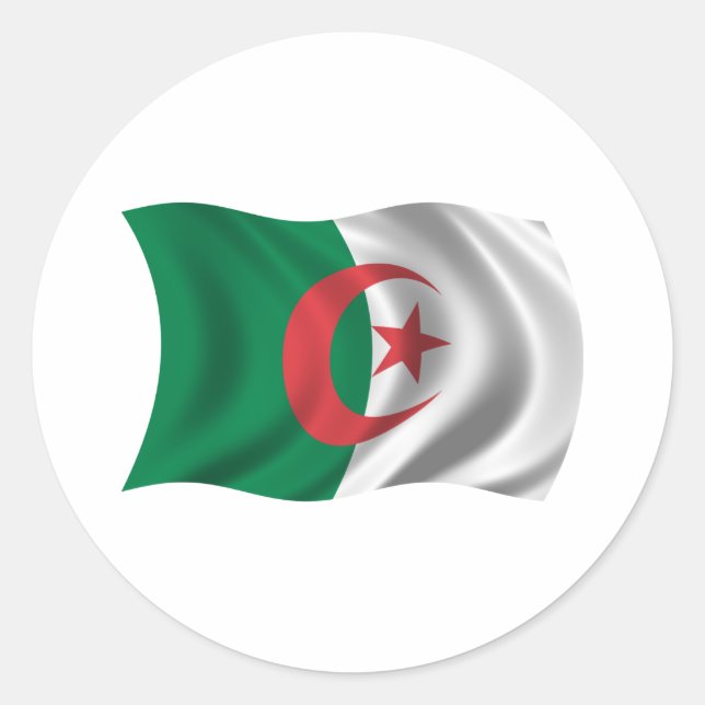 Adesivo Wavy Argélia Flag (Frente)