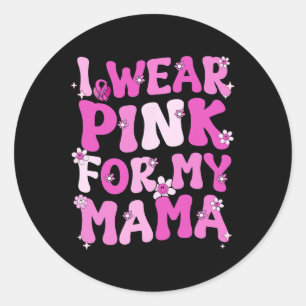 Adesivo Wavy Groovy Eu Visto Rosa Para O Cancer Da Mamãe