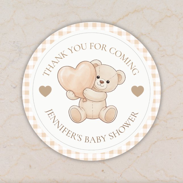 Adesivo We Can Bearly Wait Teddy Bear Baby Shower (Criador carregado)