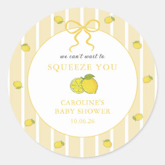 Adesivo We Can't Wait to Squeeze You Lemon Baby Shower