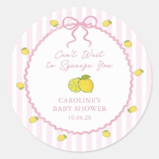 Adesivo We Can't Wait to Squeeze You Lemon Baby Shower