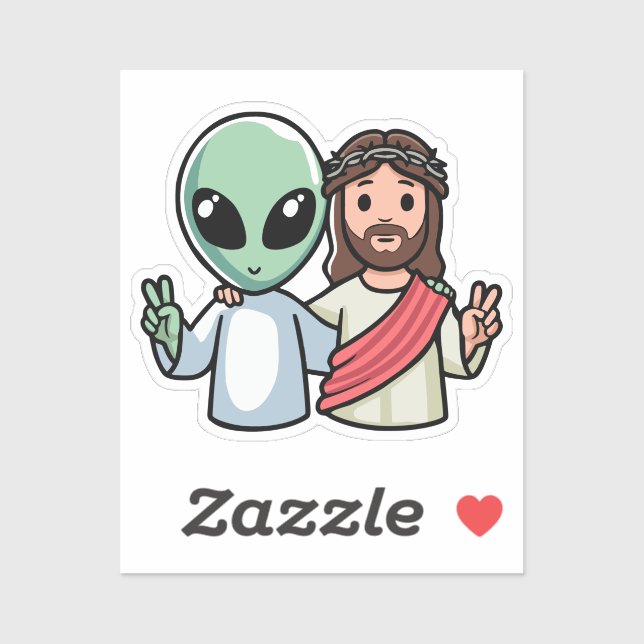 Adesivo We come in peace (Folha)