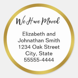 Adesivo We Have Moved Script White Moving Announcement