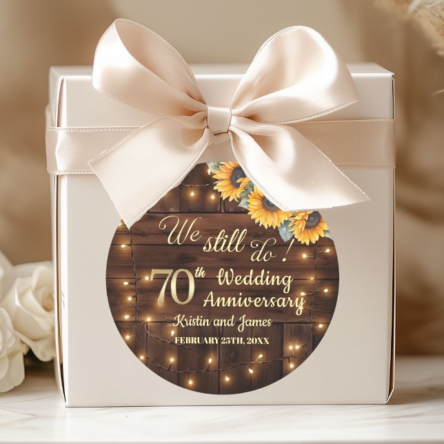 Adesivo We Still Do 70th Wedding Anniversary String Lights (Criador carregado)