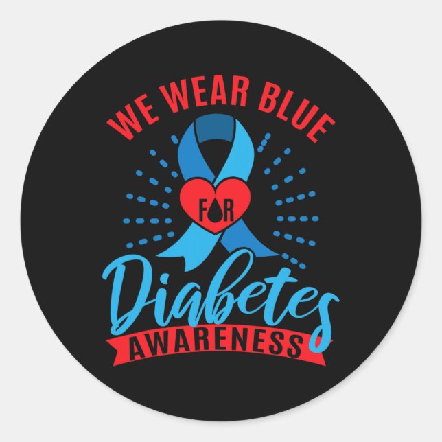 Adesivo We Wear Blue For Diabetes Awareness  (Frente)
