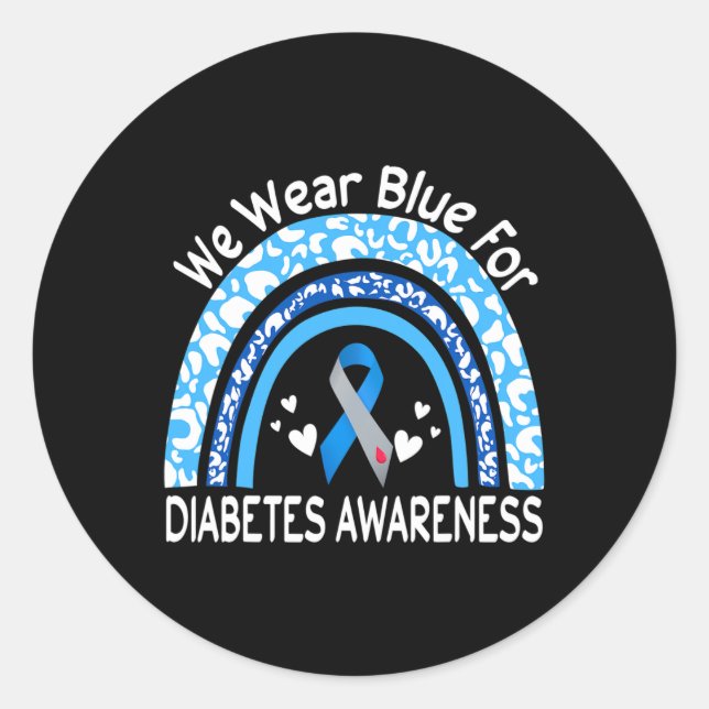 Adesivo We Wear Blue For Diabetes Awareness Rainbow Leopar (Frente)