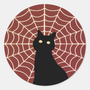 Adesivo Web de gato preto & de aranha