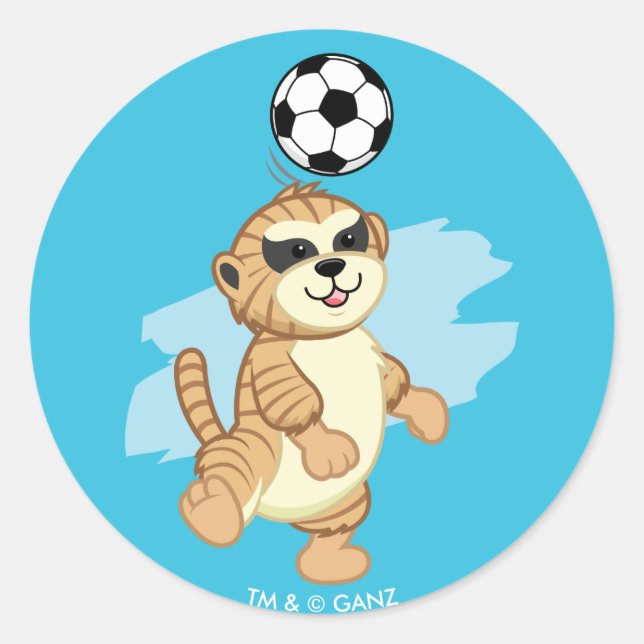 Adesivo Webkinz | Meerkat Jogando Futebol (Frente)