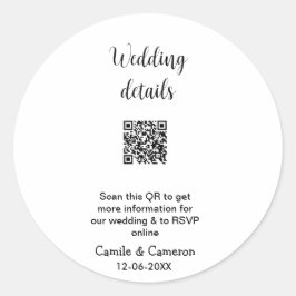 Adesivo WEBSITE QR WEDDING adicionar data do nome fotônico