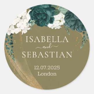 Adesivo Wedding Emerald Green yellow Rose