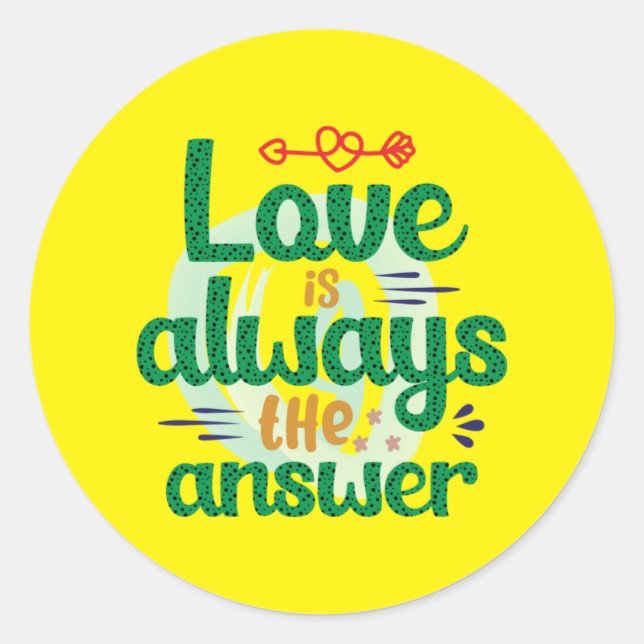 Adesivo Wedding Gift Love Is Always The Answer (Frente)