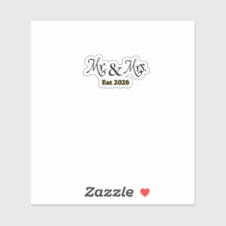 Adesivo Wedding Mr and Mrs temporary