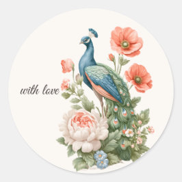 Adesivo Wedding Peacock Botanical Vintage | Elegant Sealin