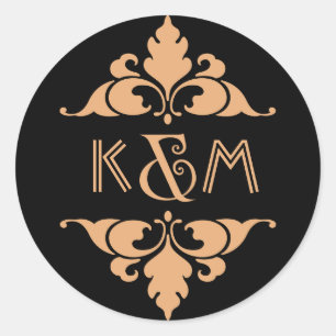 Adesivo Wedding preto Dourado de Deco da arte moderna do