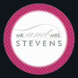 Adesivo WEDDING STICKER SEAL cor de laranja rosa moderno<br><div class="desc">- - - - - - - - - - - - - - - - - - - - - - - - - - - - - - - Use como selo de envelope ou para decorar favores e presentes. Configure como um modelo, é simples você adicionar seus...</div>