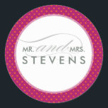 Adesivo WEDDING STICKER SEAL cor de laranja rosa moderno<br><div class="desc">- - - - - - - - - - - - - - - - - - - - - - - - - - - - - - - Use como selo de envelope ou para decorar favores e presentes. Configure como um modelo, é simples você adicionar seus...</div>