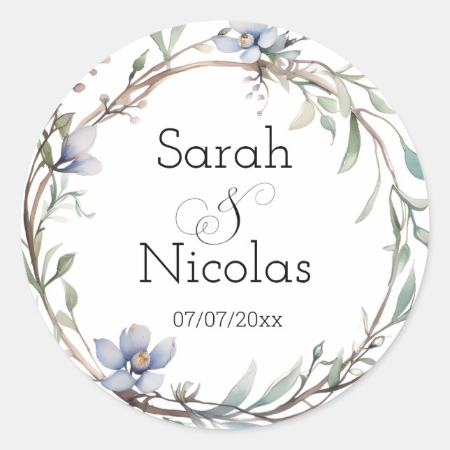 Adesivo Wedding stickers personalized minimalist (Frente)