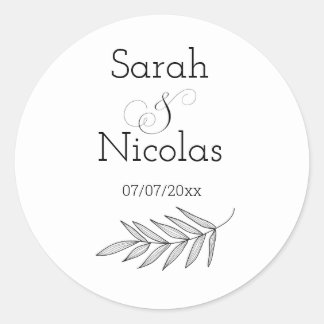Adesivo Wedding stickers personalized minimalist