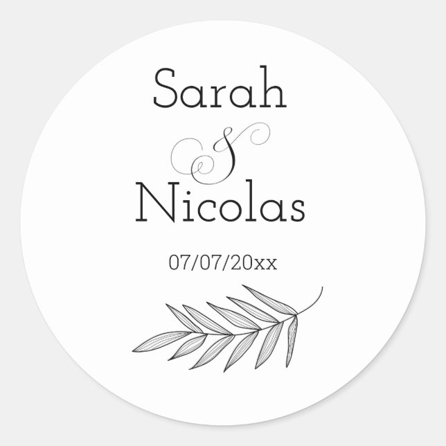 Adesivo Wedding stickers personalized minimalist (Frente)