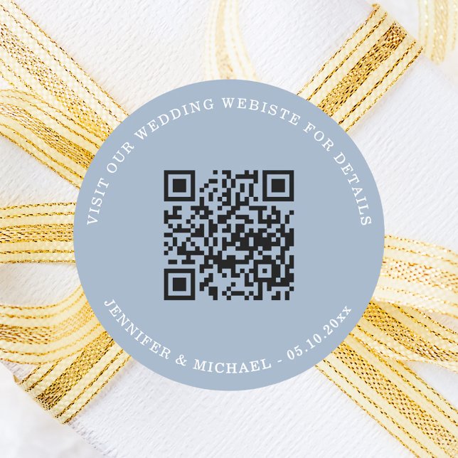 Adesivo Wedding website QR details information rsvp blue (Criador carregado)