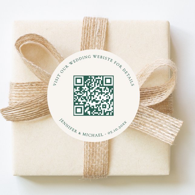 Adesivo Wedding website QR details information rsvp ivory (Criador carregado)