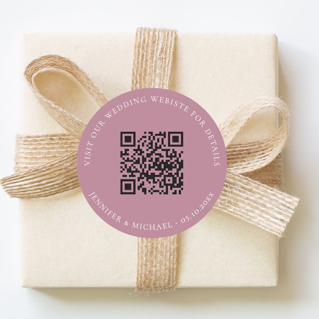 Adesivo Wedding website QR details information rsvp mauve (Criador carregado)
