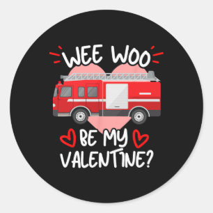 Adesivo Wee Woo Seja Meu Namorado Caminhão De Bombeiros Bo