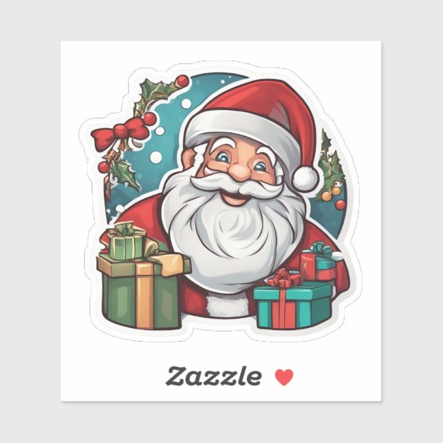 Adesivo Weihnachtsmann mit Geschenken -  (Folha)
