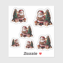 Adesivo Weihnachtsmann mit Tannenbaum in 3D - 6