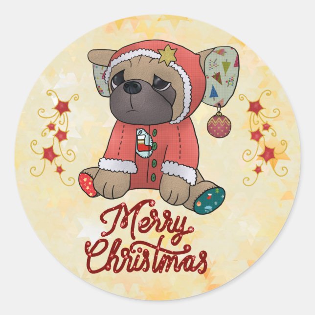 Adesivo Weihnachtsmops (Frente)