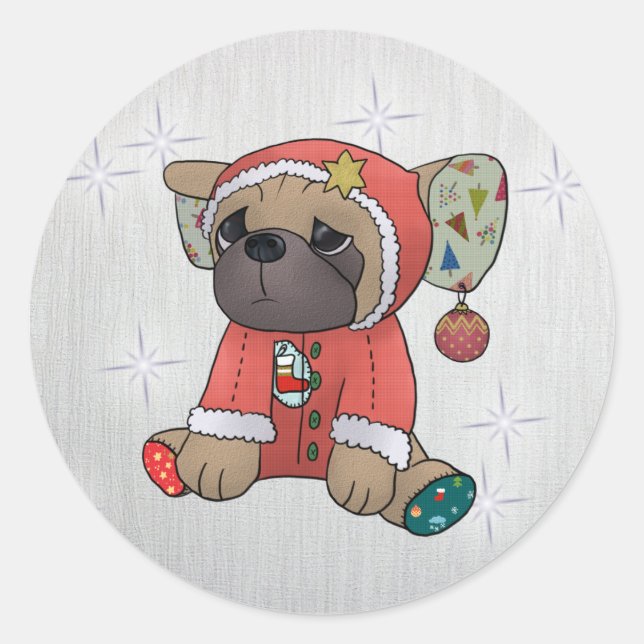 Adesivo Weihnachtsmops (Frente)