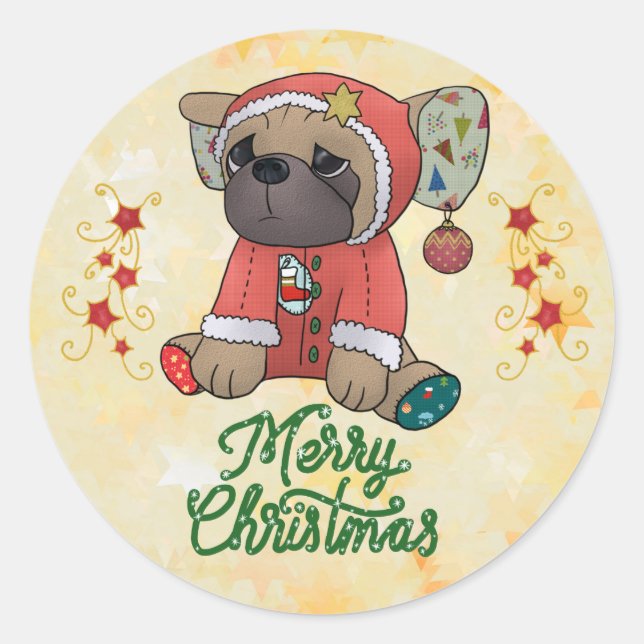 Adesivo Weihnachtsmops (Frente)