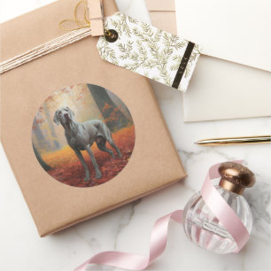 Adesivo Weimaraner das Folhas de outono cai inspirado