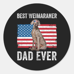 Adesivo Weimaraner Pai Americano Flag Dog Proprietário 4º