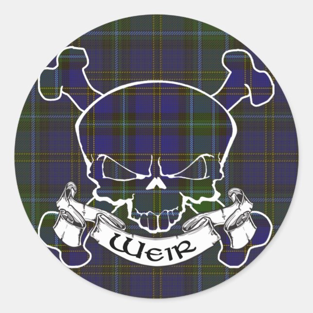 Adesivo Weir Tartan Skull (Frente)