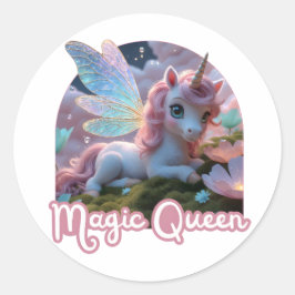Adesivo Weißes Einhorn mit Flügeln - Magic Queen