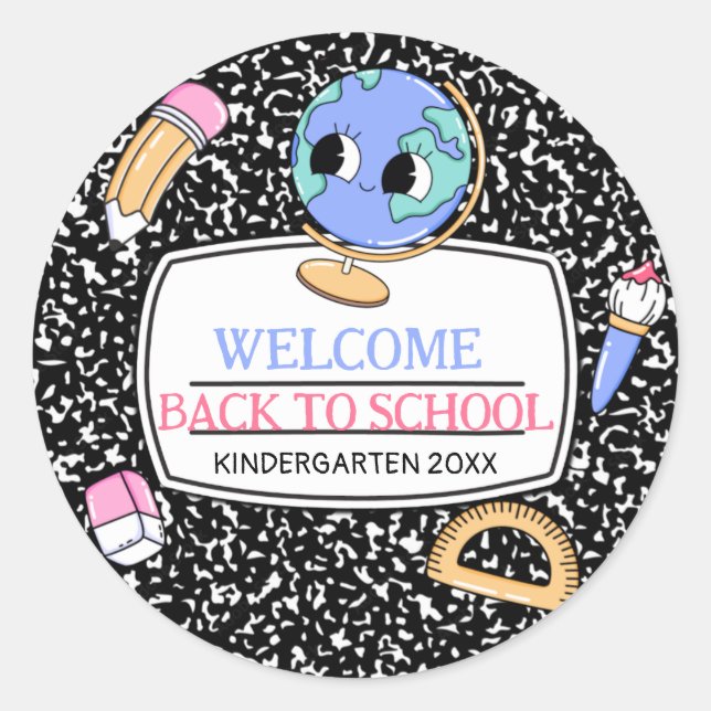 Adesivo Welcome Back to school composition Notebook (Frente)