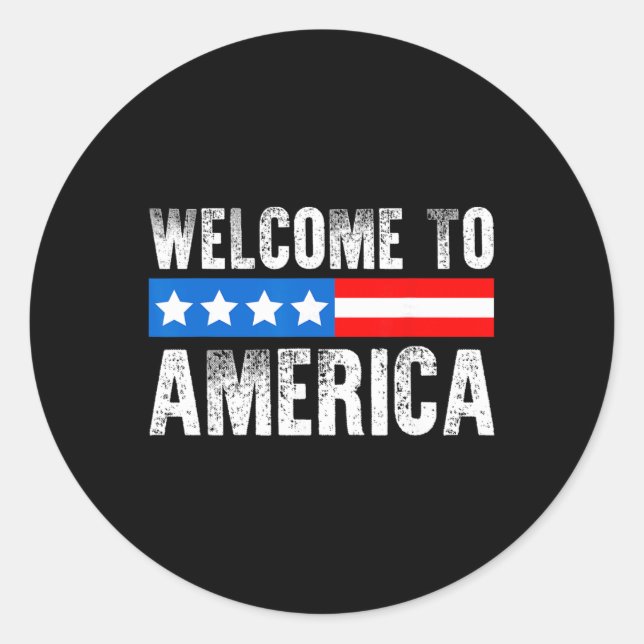Adesivo Welcome To America Patriotic Usa Flag New American (Frente)
