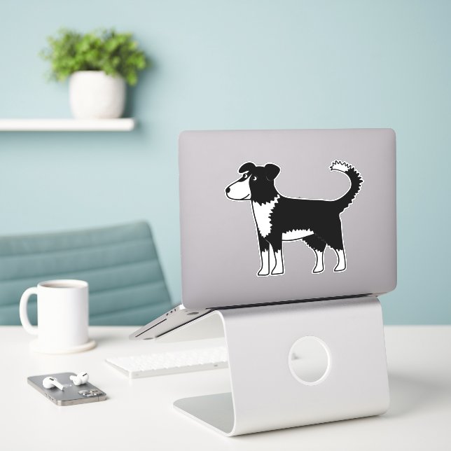 Adesivo Welsh Border Collie Sheepdog (Laptop na mesa)